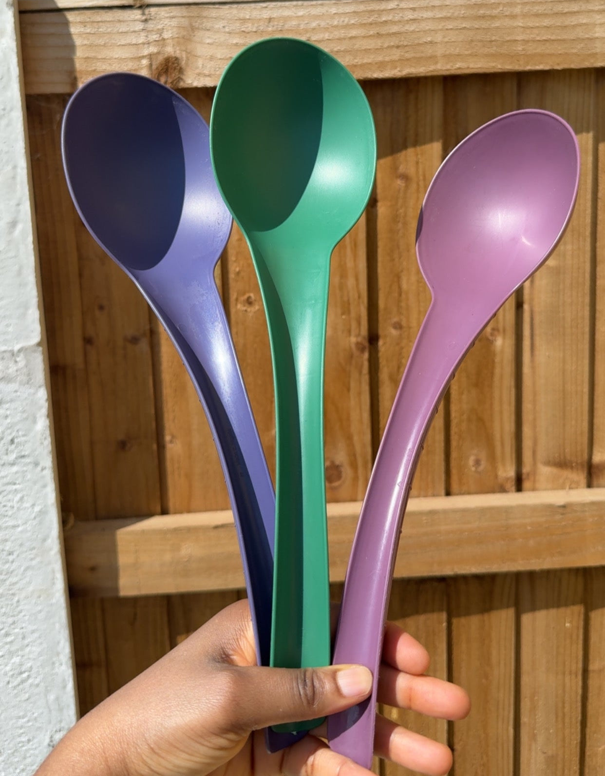 Long plastic scoop spoon