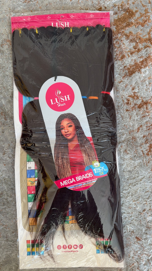 Lush hair mega braids 6X (color 33)