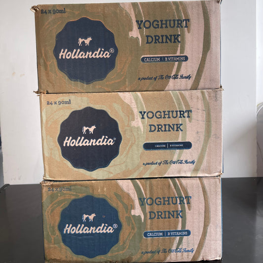 A carton of Hollandia Yoghurt sachet 90ml (strawberry)
