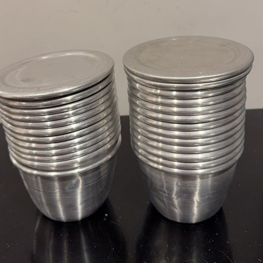 Reusable Aluminium moi moi plates with lid 12 pcs